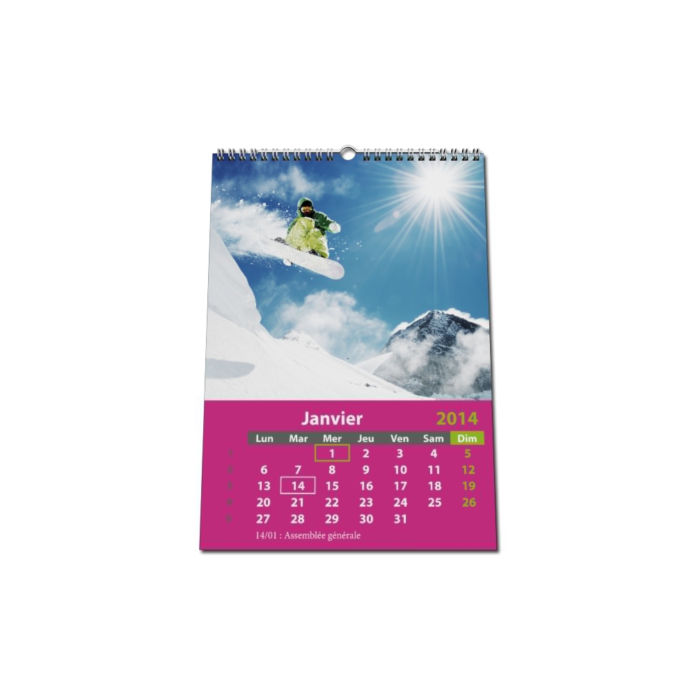 Calendrier entreprise photo personnalisé mural ROSE A5,A4 ou A3. Calendrier entreprise photo personnalisé mural ROSE A5,A4 ou A3.