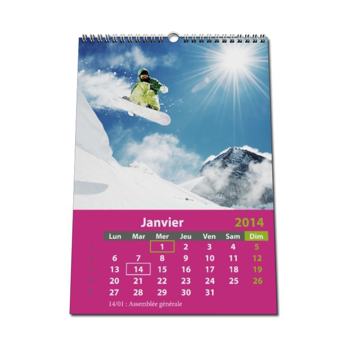 Calendrier entreprise photo personnalisé mural ROSE A5,A4 ou A3. Calendrier entreprise photo personnalisé mural ROSE A5,A4 ou A3.