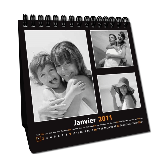 Photos en Pêle-Mêle - Calendrier LUXE CARRE NOIR à poser Photos en Pêle-Mêle - Calendrier LUXE CARRE NOIR à poser