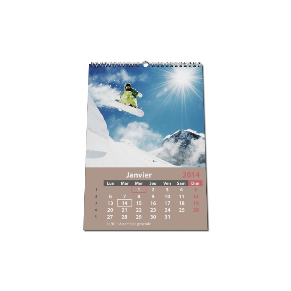 Calendrier entreprise photo personnalisé mural NOIR A5,A4 ou A3. Calendrier entreprise photo personnalisé mural NOIR A5,A4 ou A3.
