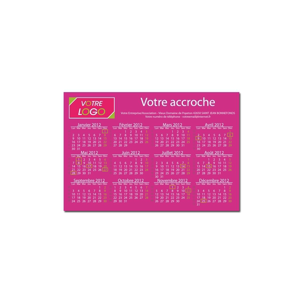 Calendrier magnétique Calendrier magnétique
