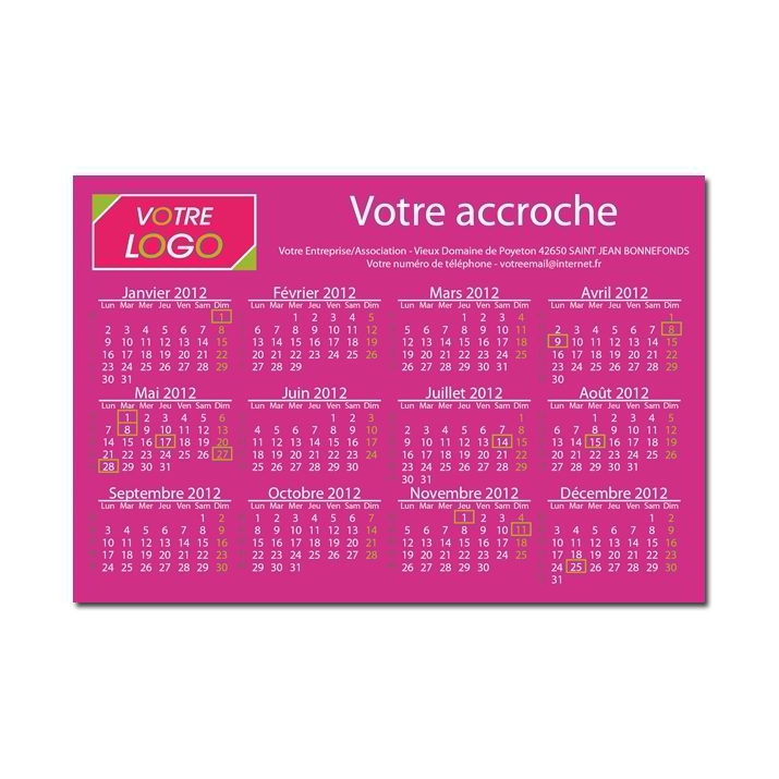 Calendrier magnétique Calendrier magnétique