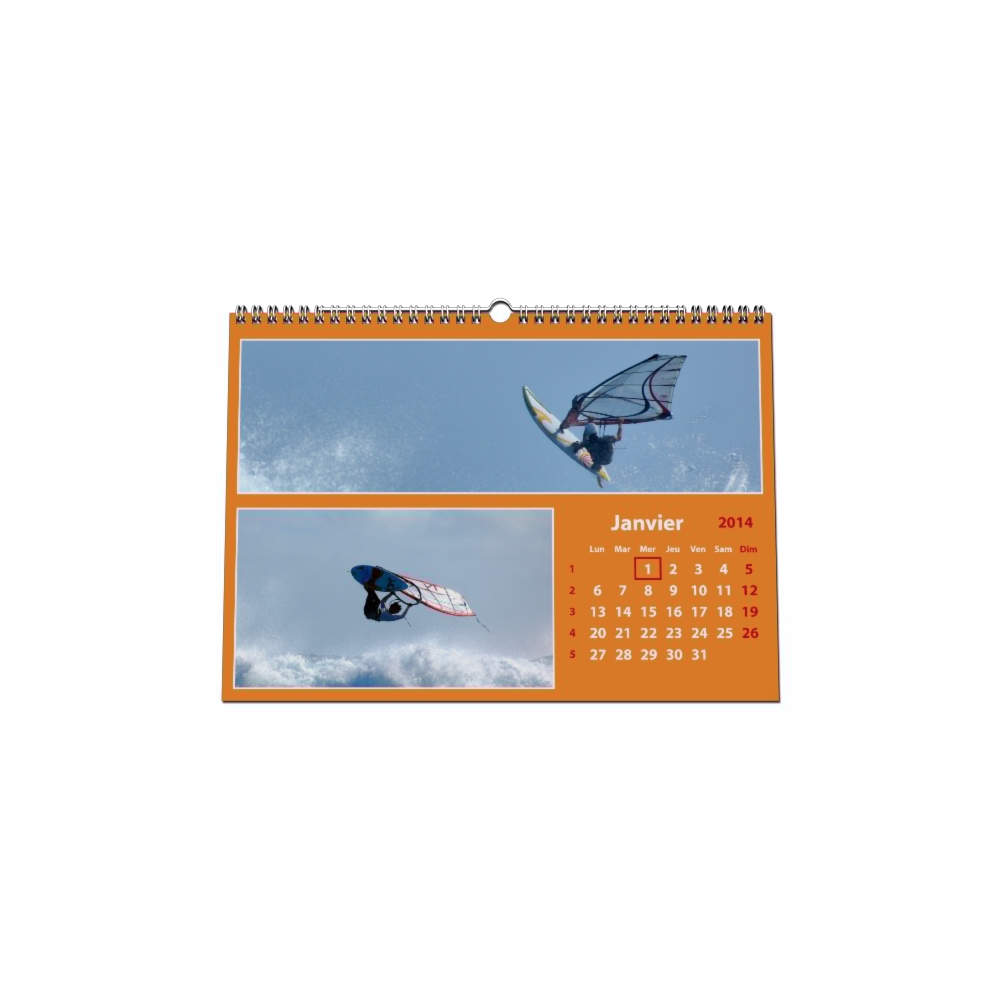 Calendrier photo mural "PANO" 13 pages ORANGE (A5, A4 ou A3) Calendrier photo mural "PANO" 13 pages ORANGE (A5, A4 ou A3)