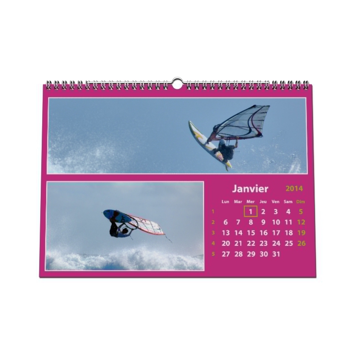 Calendrier photo mural "PANO" 13 pages ROSE (A5, A4 ou A3) Calendrier photo mural "PANO" 13 pages ROSE (A5, A4 ou A3)