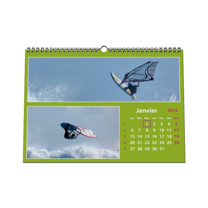 Calendrier photo mural "PANO" 13 pages VERT (A5, A4 ou A3) Calendrier photo mural "PANO" 13 pages VERT (A5, A4 ou A3)
