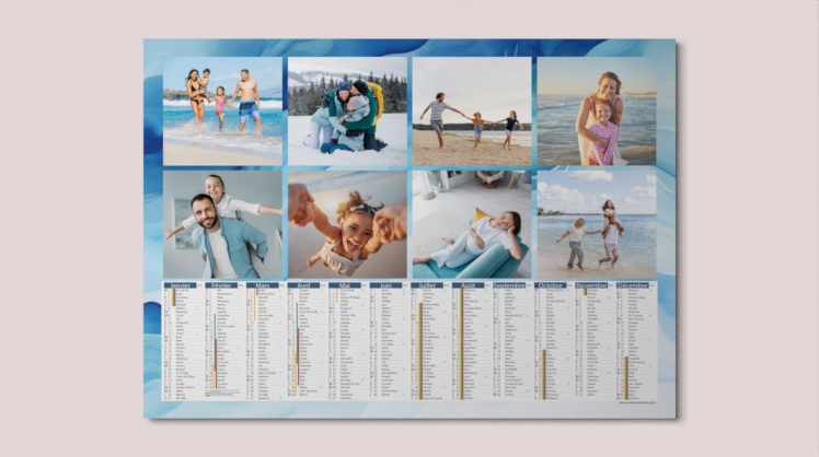 Calendrier photo bancaire à personnaliser avec vos photos et textes