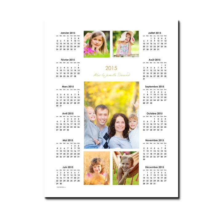 Calendrier poster photo Calendrier poster photo