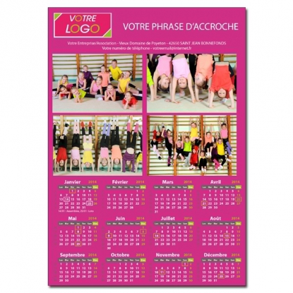 Calendrier photo une page