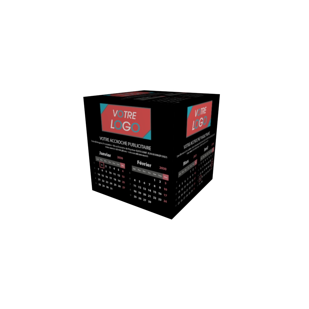 Calendrier Cube douze mois Calendrier Cube douze mois