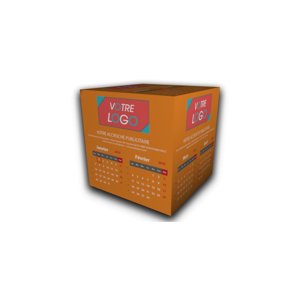 Calendrier Cube douze mois Calendrier Cube douze mois