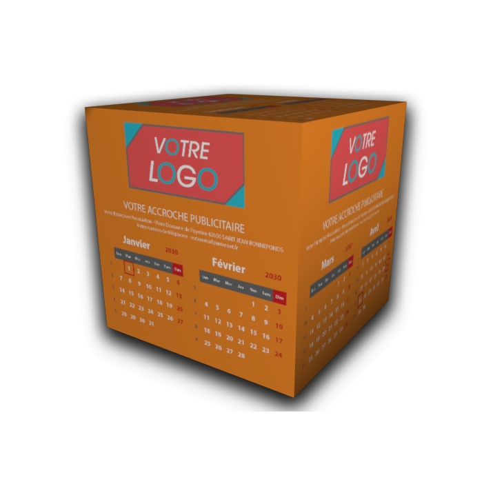 Calendrier Cube douze mois Calendrier Cube douze mois