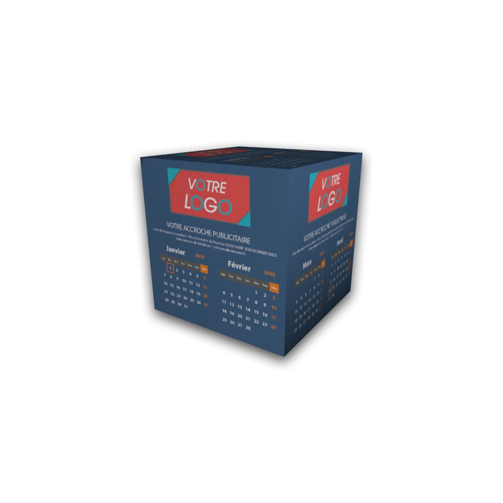 Calendrier Cube douze mois Calendrier Cube douze mois