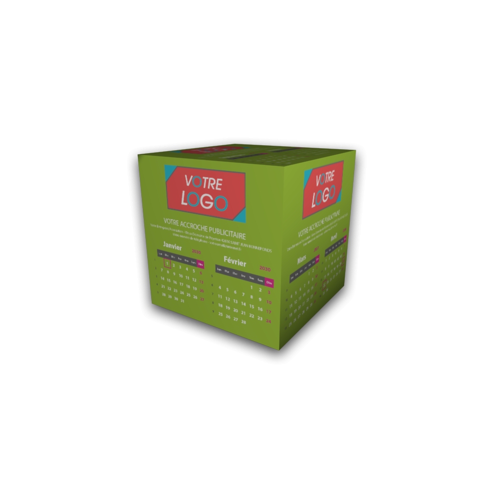 Calendrier Cube douze mois Calendrier Cube douze mois