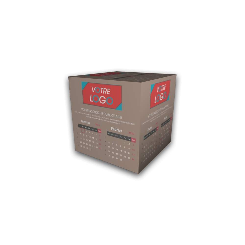 Calendrier Cube douze mois Calendrier Cube douze mois