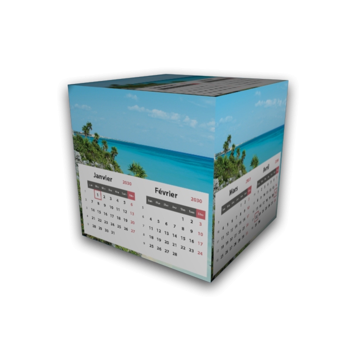 Calendrier Cube douze mois