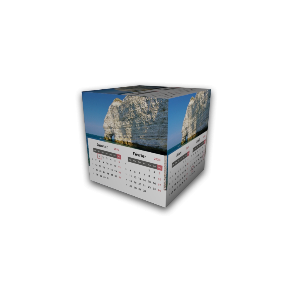 Calendrier Cube douze mois Calendrier Cube douze mois
