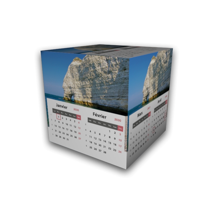 Calendrier Cube douze mois