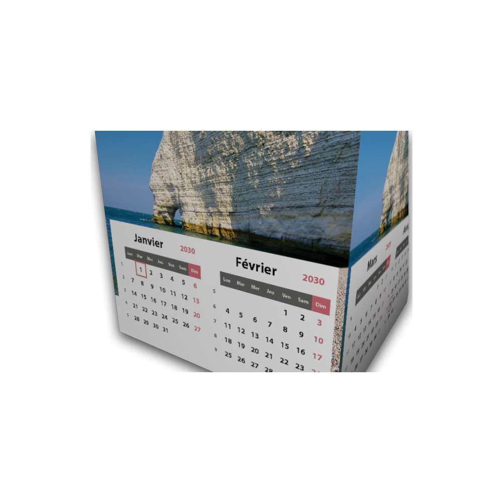 Calendrier Cube douze mois