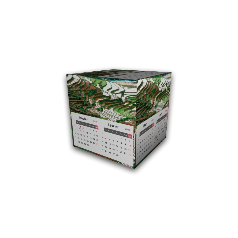 Calendrier Cube douze mois Calendrier Cube douze mois