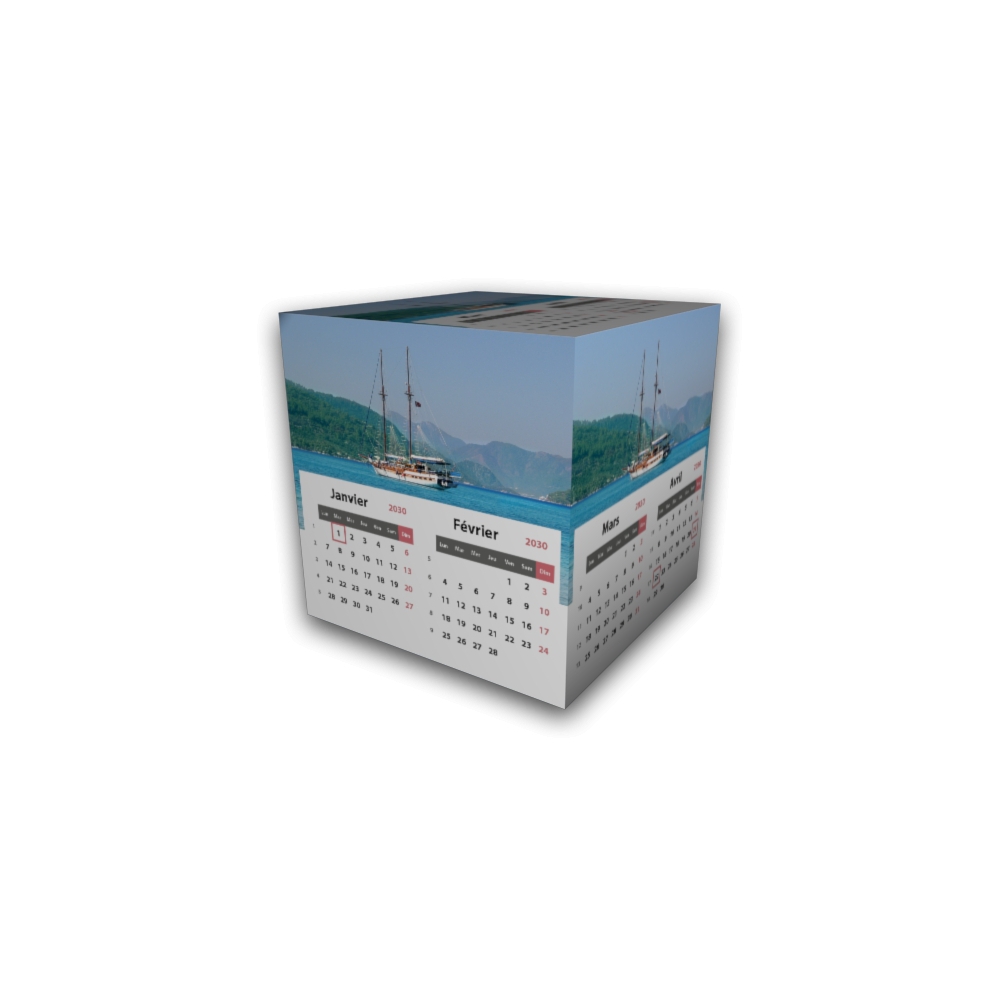 Calendrier Cube douze mois Calendrier Cube douze mois