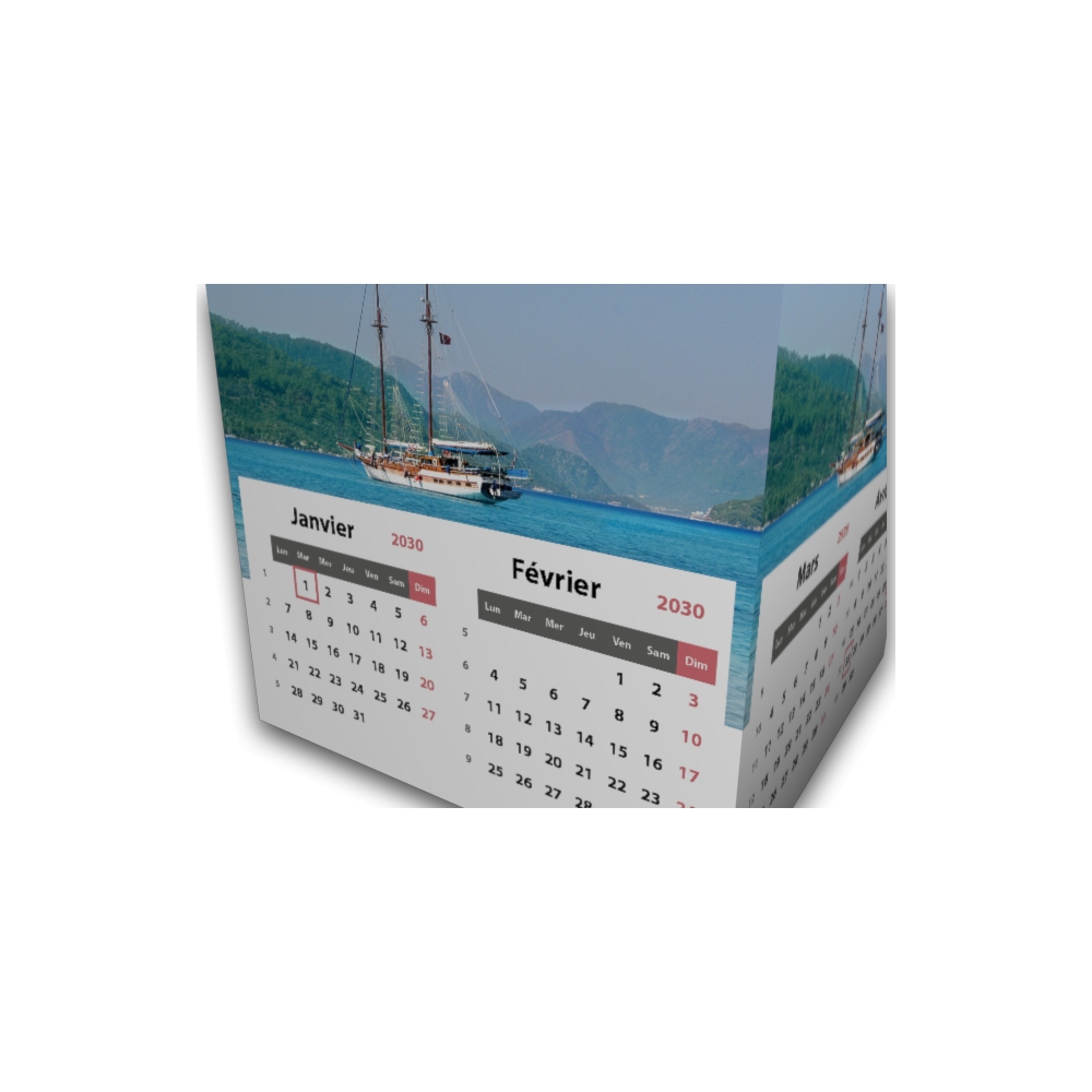 Calendrier Cube douze mois