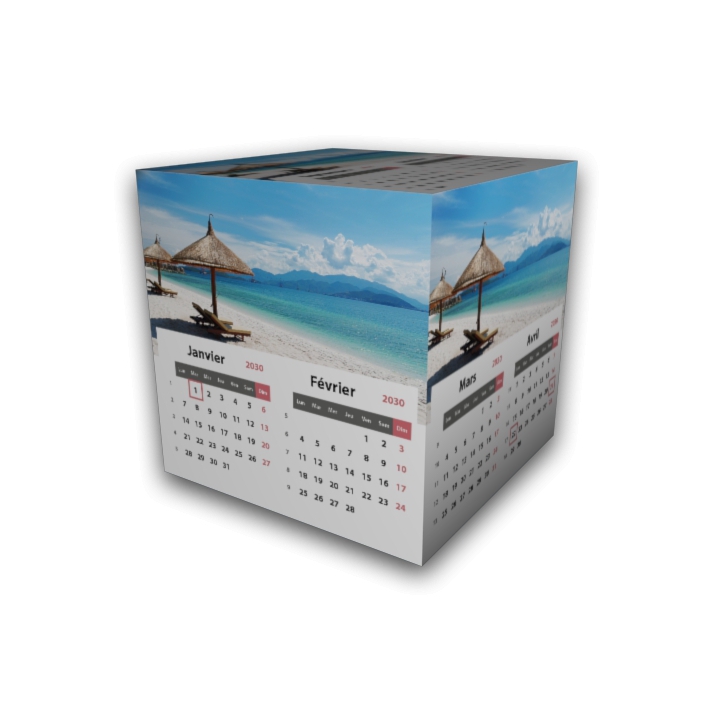 Calendrier Cube douze mois