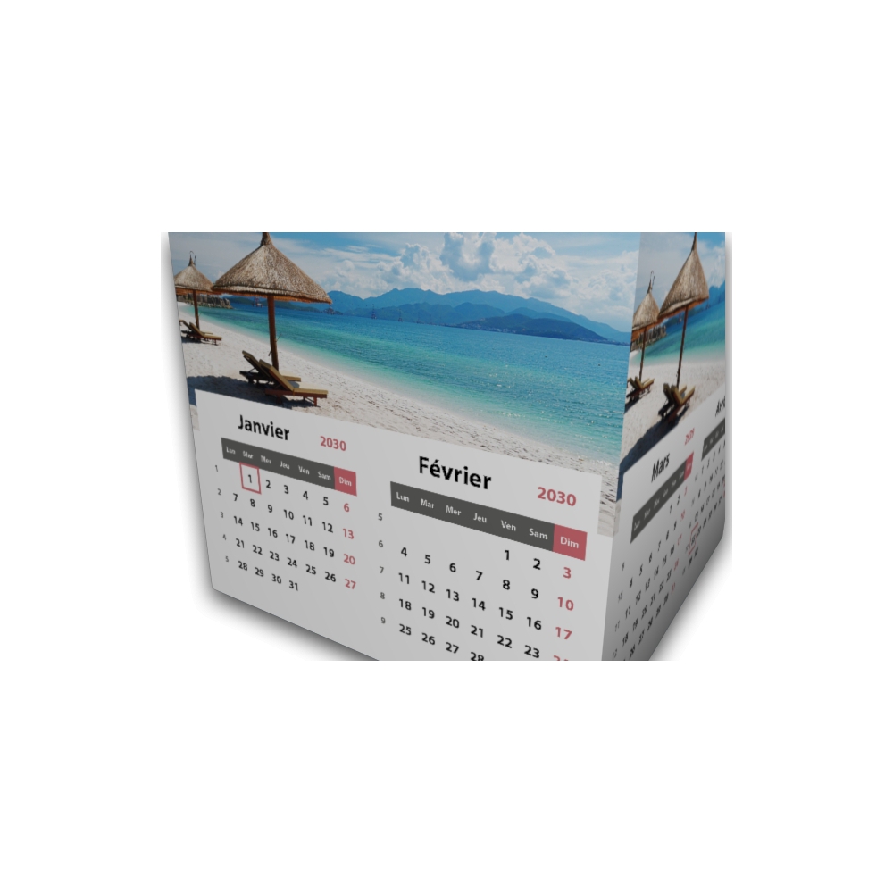 Calendrier Cube douze mois