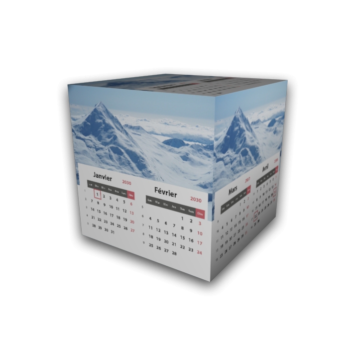 Calendrier Cube douze mois