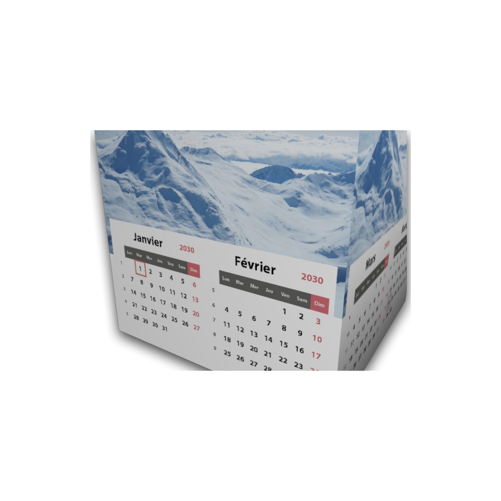 Calendrier Cube douze mois