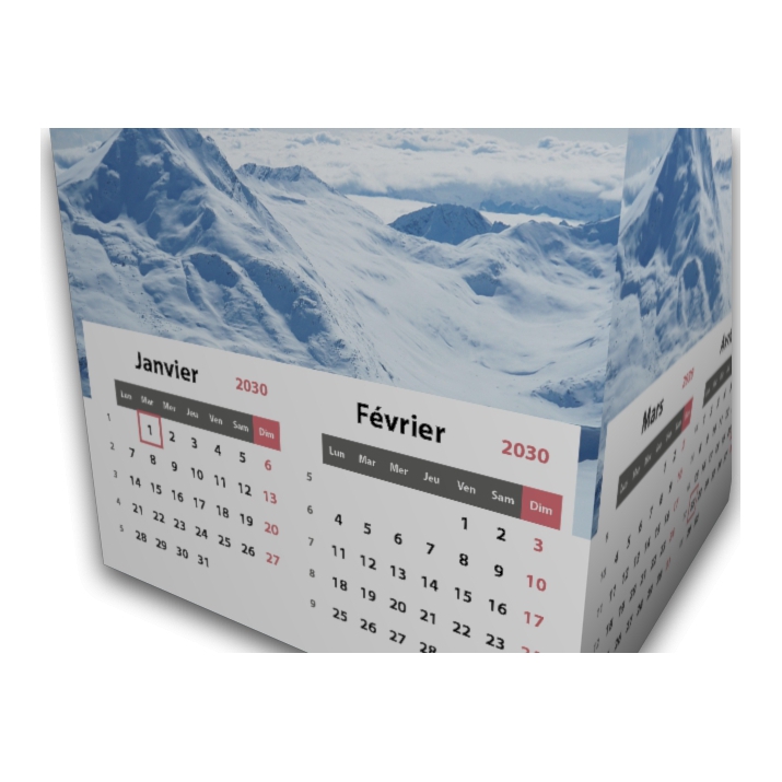 Calendrier Cube douze mois