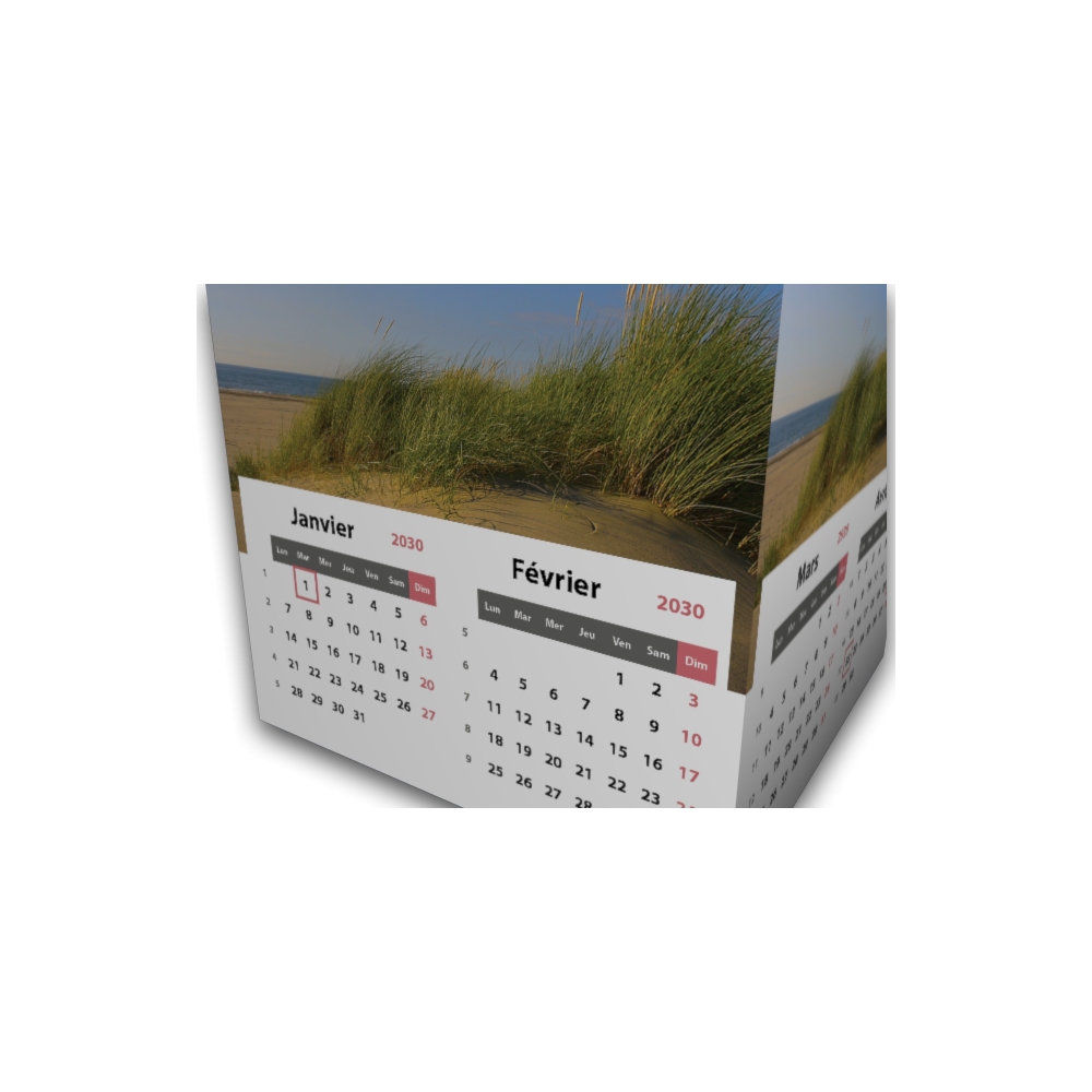 Calendrier Cube douze mois