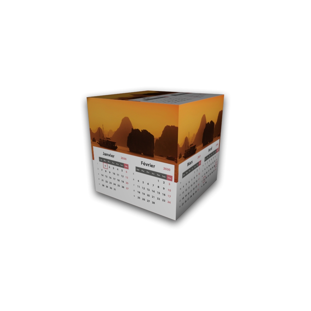 Calendrier Cube douze mois Calendrier Cube douze mois