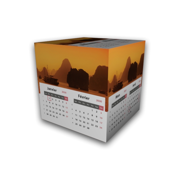 Calendrier Cube douze mois