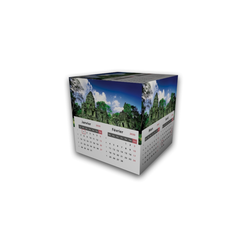 Calendrier Cube douze mois Calendrier Cube douze mois
