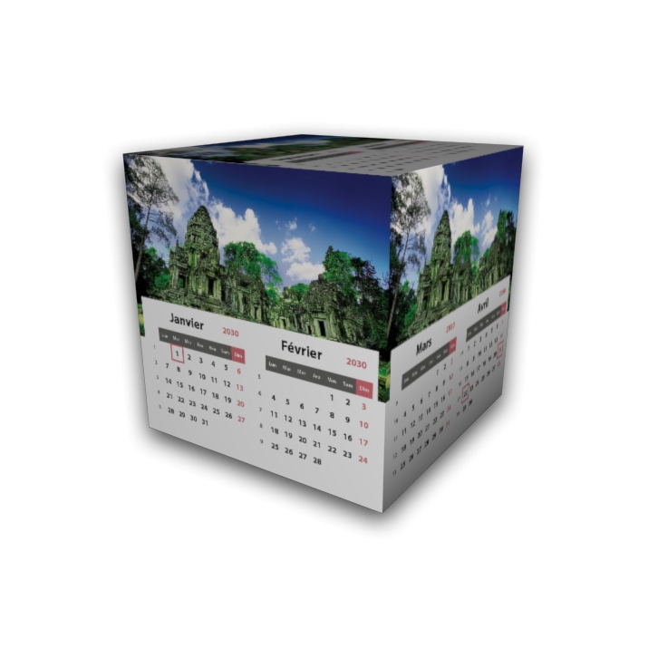Calendrier Cube douze mois Calendrier Cube douze mois