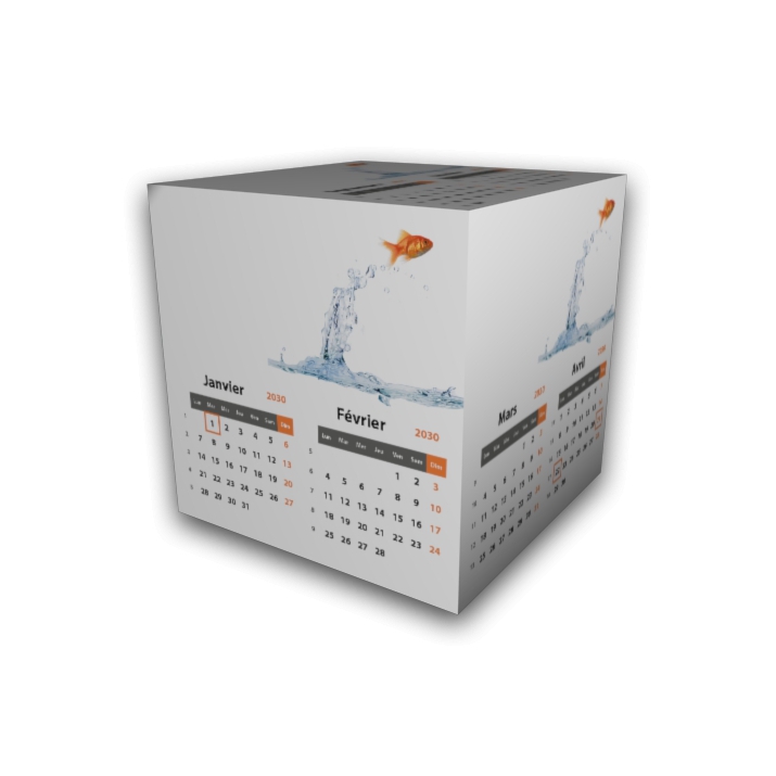 Calendrier Cube douze mois Calendrier Cube douze mois