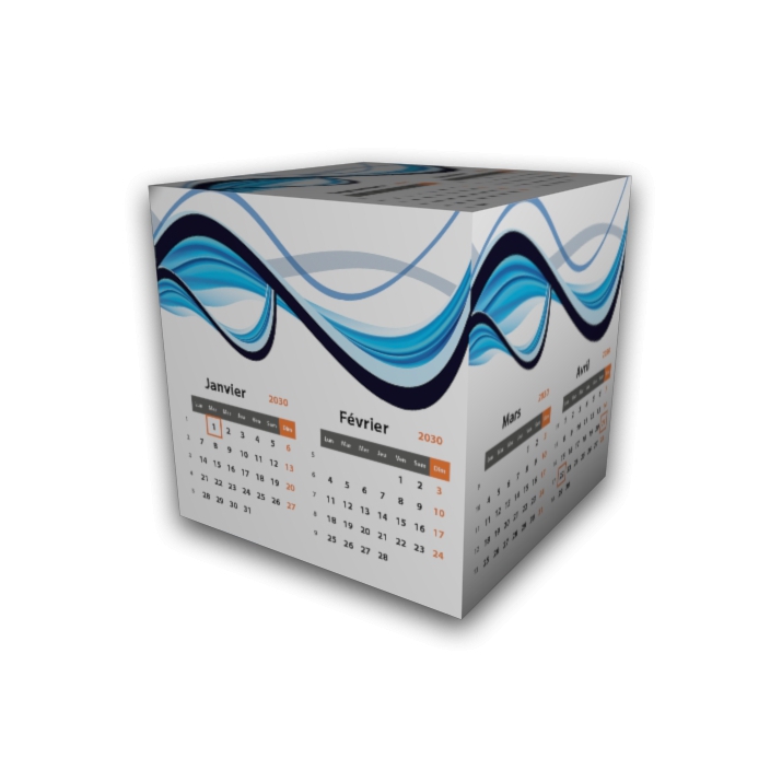 Calendrier Cube douze mois Calendrier Cube douze mois