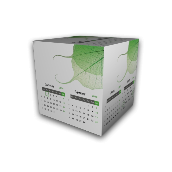 Calendrier Cube douze mois Calendrier Cube douze mois