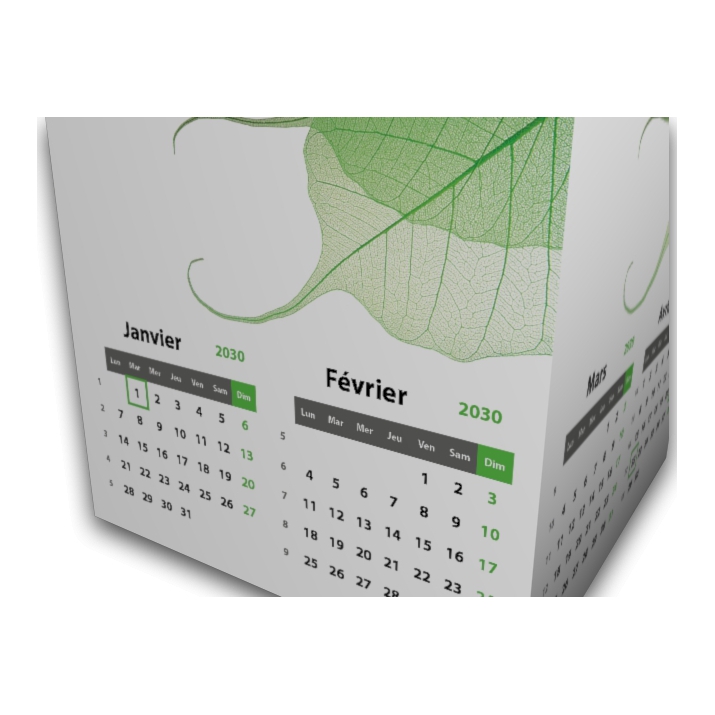 Calendrier Cube douze mois