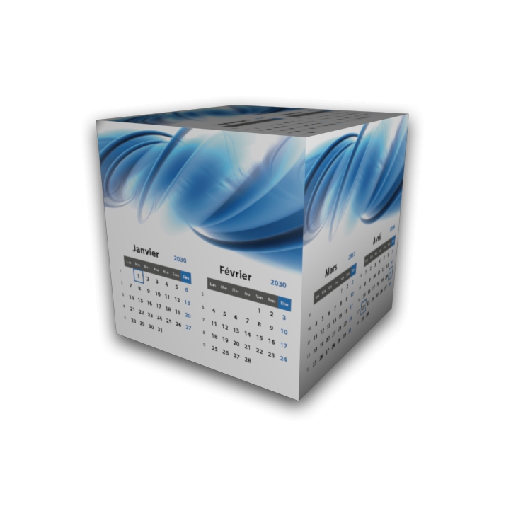 Calendrier Cube douze mois Calendrier Cube douze mois