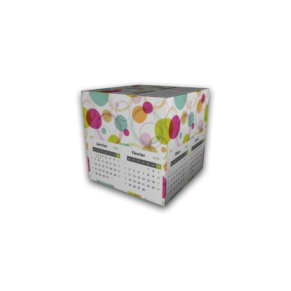 Calendrier Cube douze mois Calendrier Cube douze mois