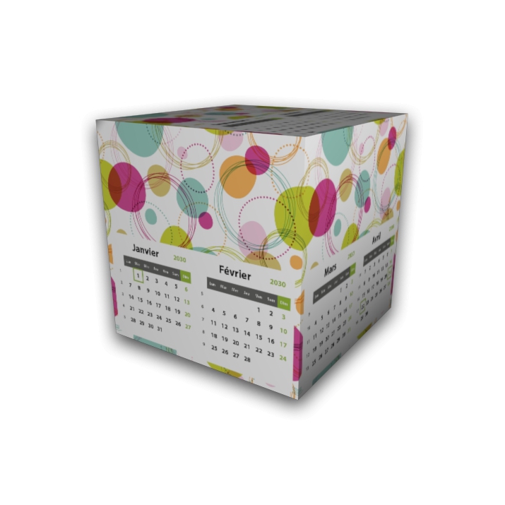 Calendrier Cube douze mois Calendrier Cube douze mois