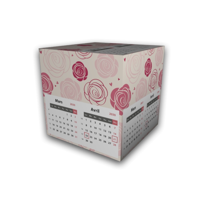 Calendrier Cube douze mois Calendrier Cube douze mois