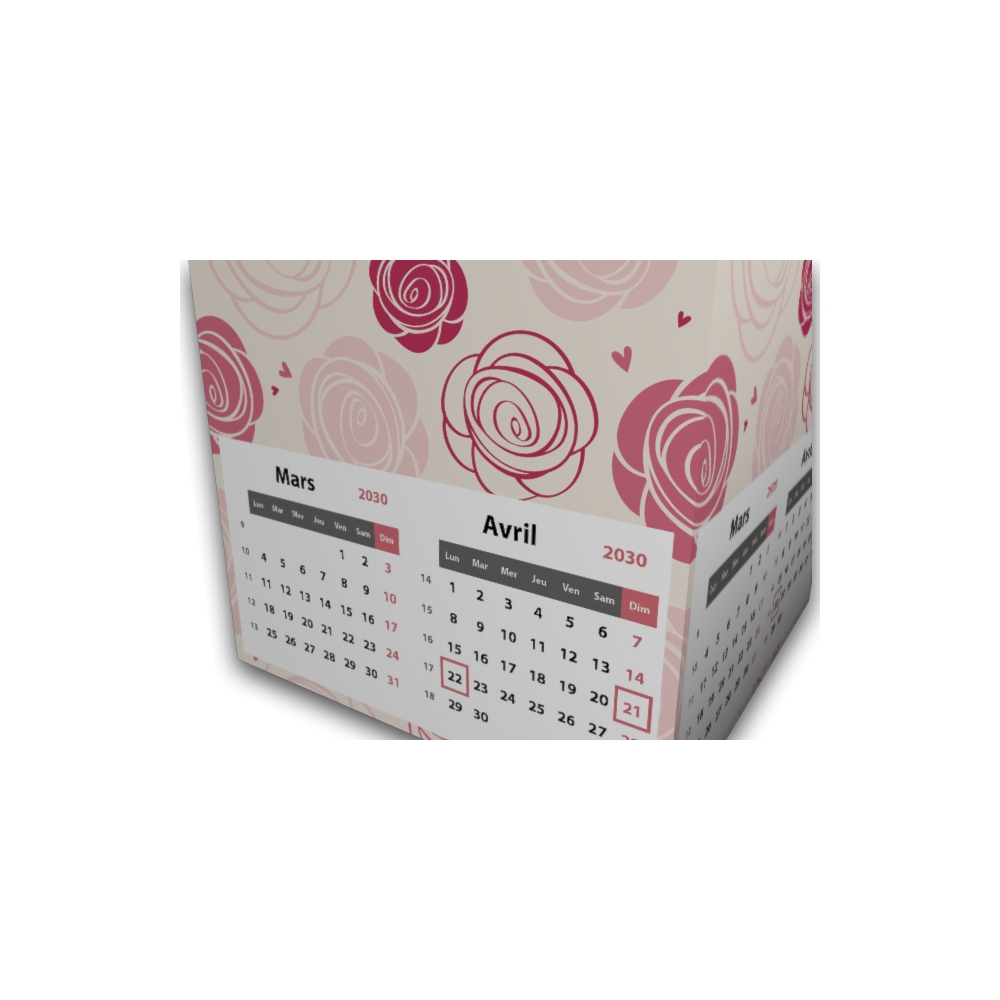 Calendrier Cube douze mois