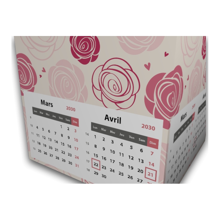 Calendrier Cube douze mois