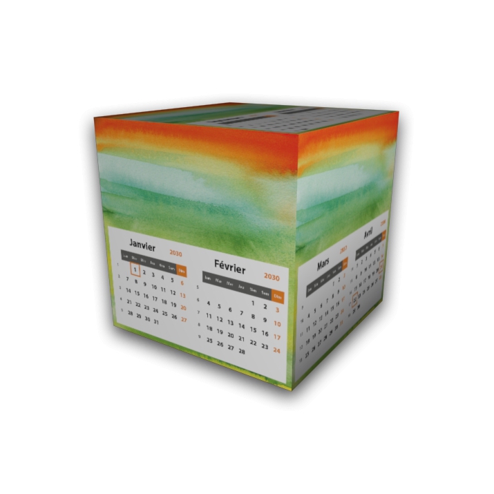 Calendrier Cube douze mois