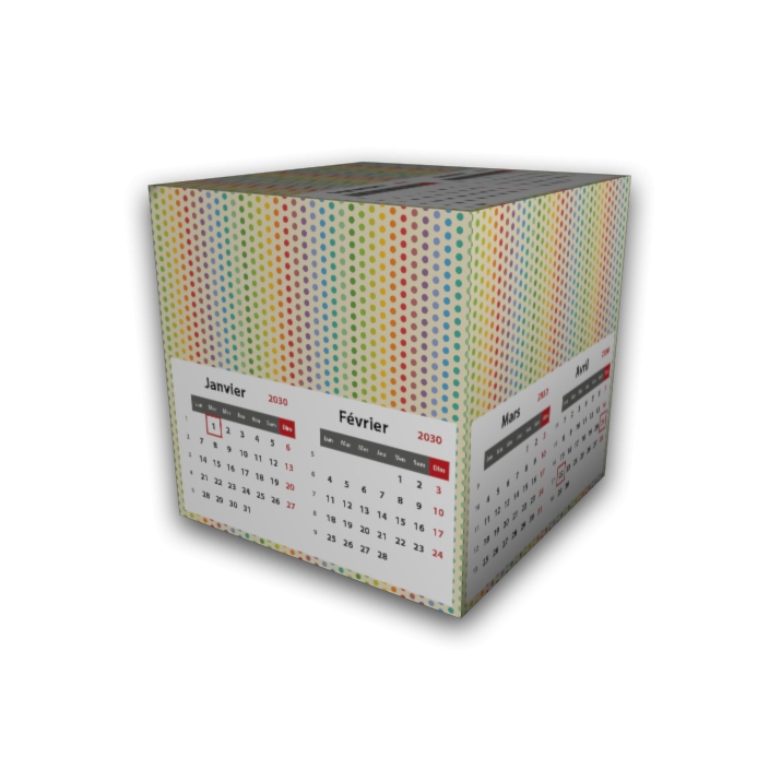 Calendrier Cube douze mois Calendrier Cube douze mois