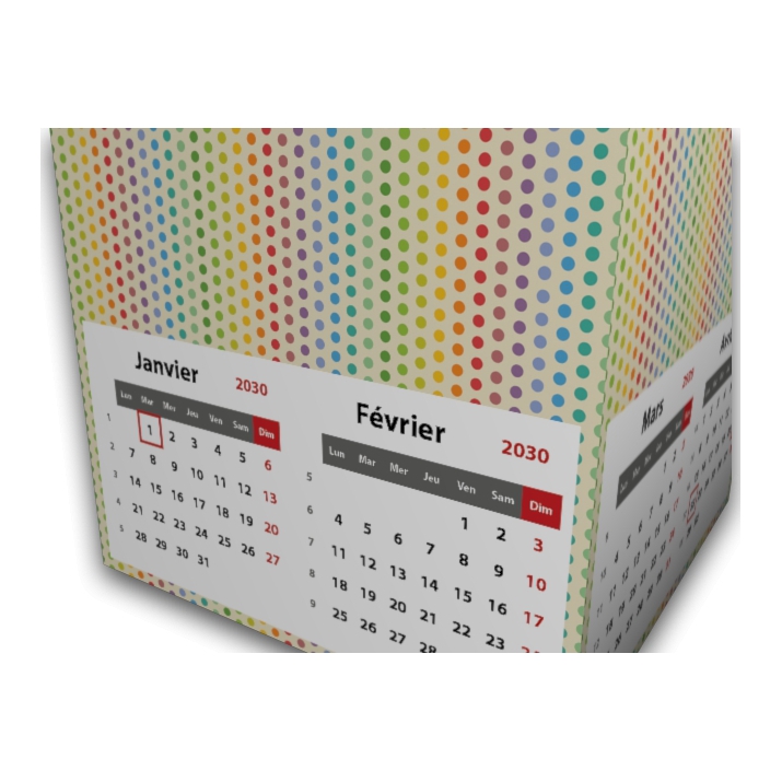 Calendrier Cube douze mois