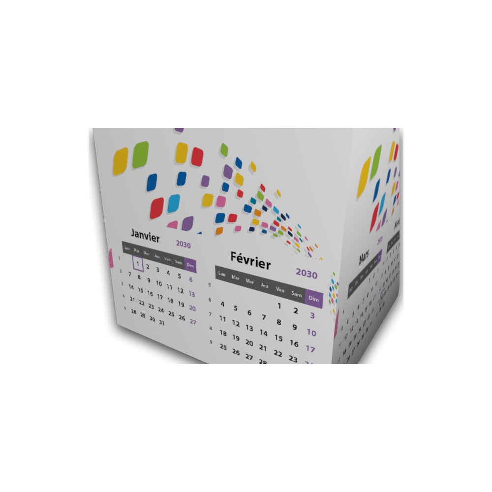 Calendrier Cube douze mois