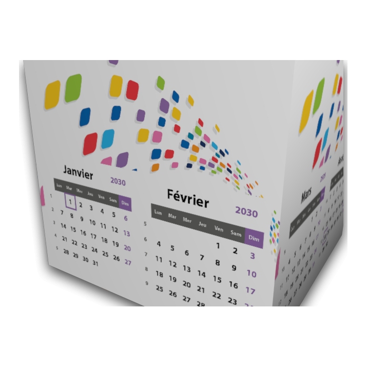 Calendrier Cube douze mois